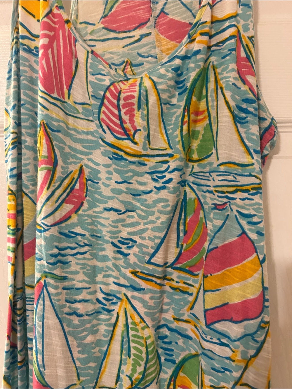 Lilly Pulitzer sailboat maxi dress-Sz L - Picture 3 of 5
